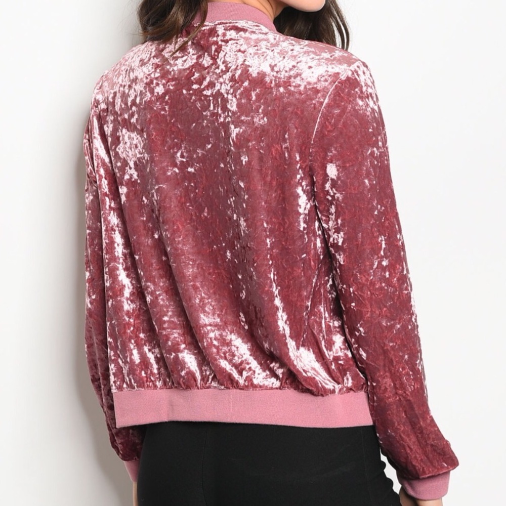 Velvet Crush Pink Bomber Jacket Sz Small New NWT - Picture 3 of 3
